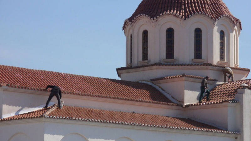 Στεγανοποίηση διαρροών κεραμοσκεπής Ιερού Ναού Υψώσεως Τιμίου Σταυρού Φερών Ν. Έβρου